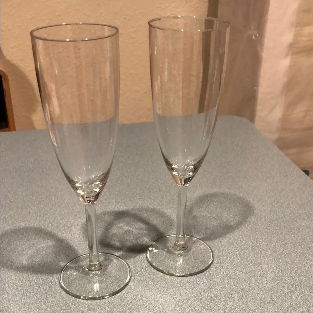 IKEA Elegant Clear Champagne Flutes lot of 2